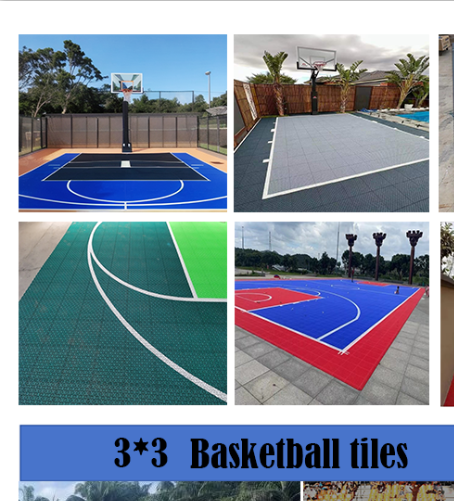 Half Court 30*30 Feet 900 Pcs and Customize Size Free Sample Anti-slip Floor Paint for Basketball Court PP Flooring